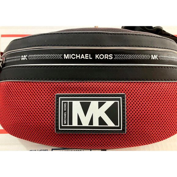 S Michael Kors Cooper Belt Bag Racing Red / Black 37U0LCOY0L NWT $278 Retail - Picture 2 of 6